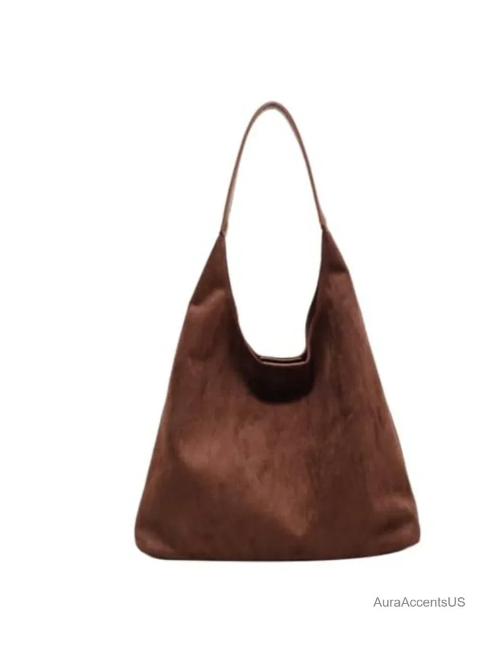Faux Suede Hobo Bag Women Slouchy Tote Shoulder Purse Retro Work